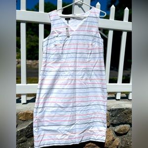 TALBOTS Sz 14  white with blue black pink and orange stripes